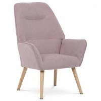 Křeslo "ušák", potah starorůžová látka, nohy masiv kaučukovník AK-312 PINK2